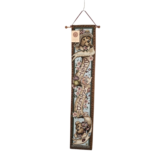Boyds Bears Afternoon Tea "Best Friends" bell pull / tapestry / banner - Picture 1 of 7